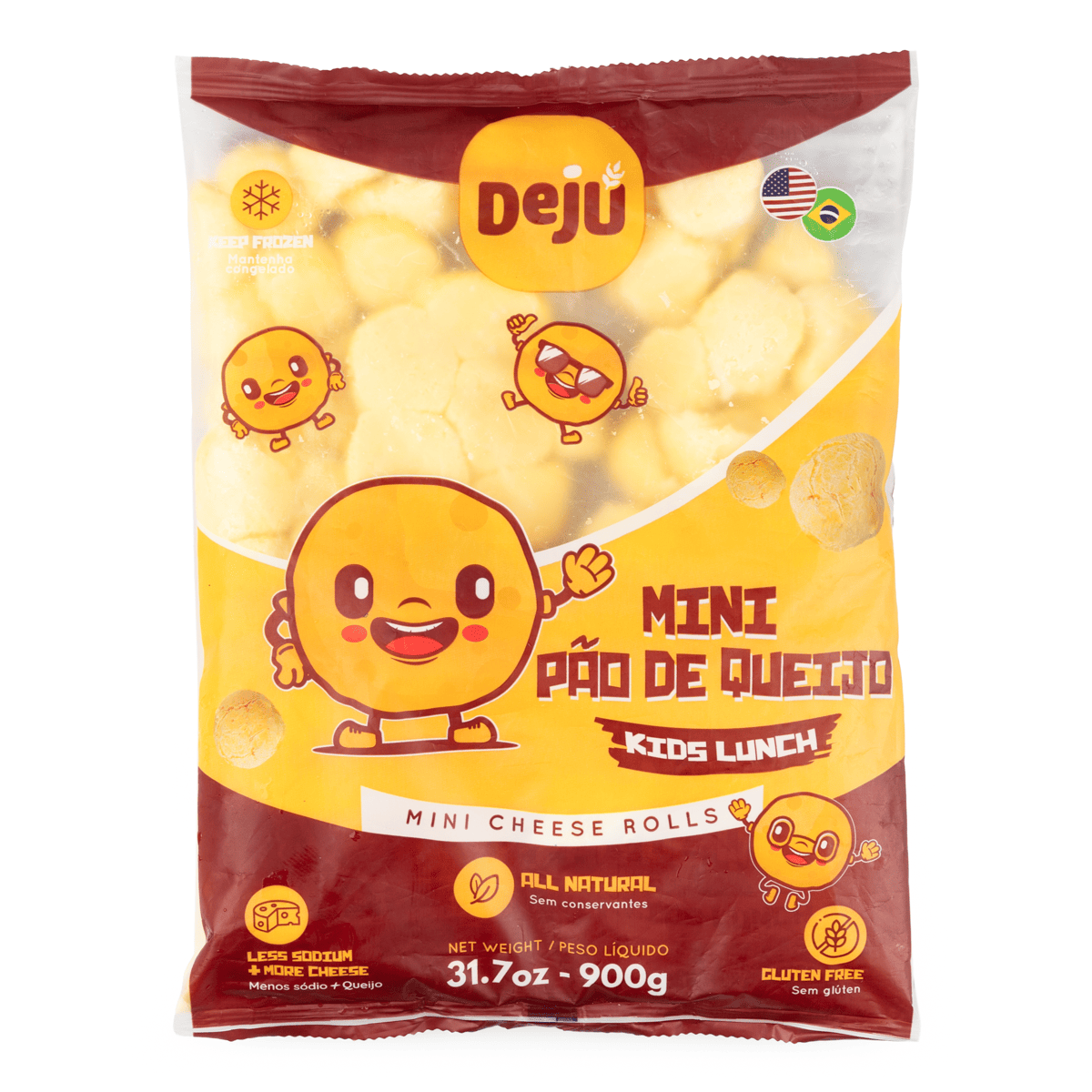 Deju Kids Mini Cheese Bread Rolls, Frozen 900 g