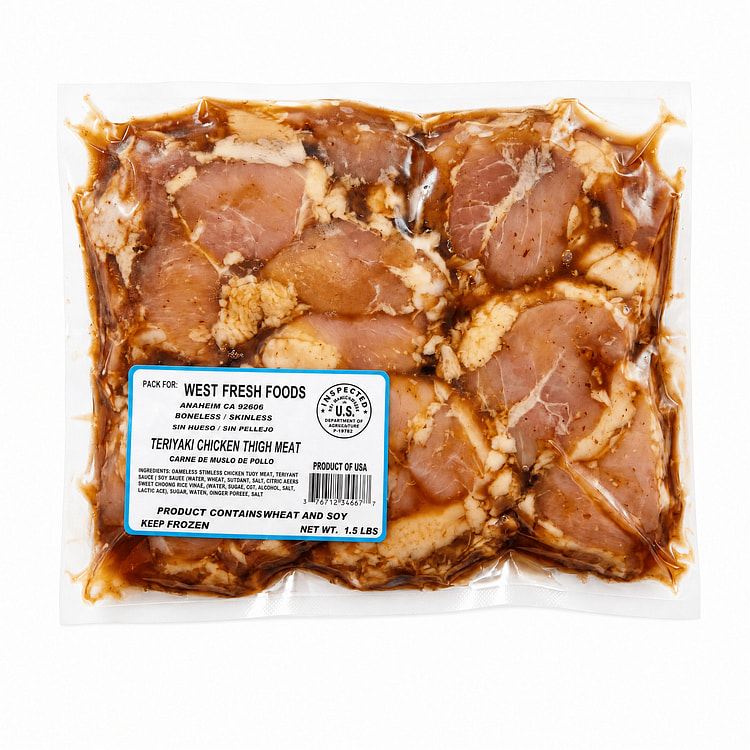 Teriyaki Boneless Skinless Chicken Thighs, Frozen 1.5 lb