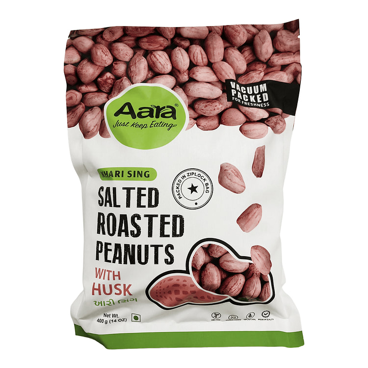 Aara Salted Roasted Peanuts W Husk (Khari Shing) 14 oz