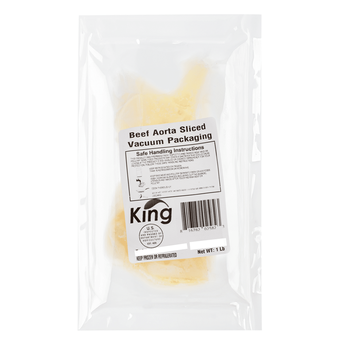 King Sliced Beef Aorta for Stew and Hot Pot, Frozen 1 lb