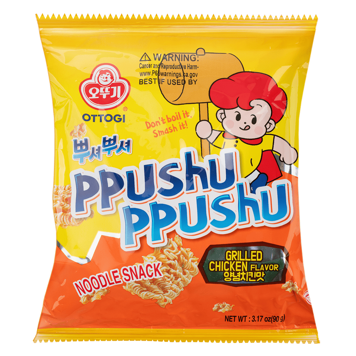 오뚜기 뿌셔뿌셔 라면스낵 치킨맛 90 그램