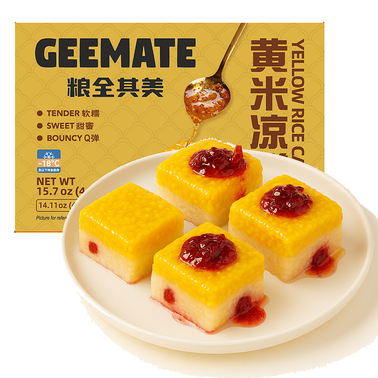 粮全其美 黄米凉糕（玫瑰花酱）西贝莜面村同款 445 克