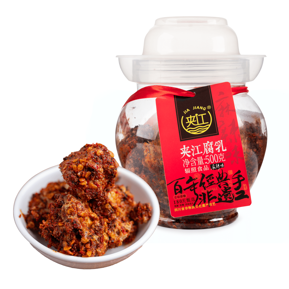 Jiajiang Fermented Bean Curd (Extra Spicy) 500g – No Chili Oil 500 g