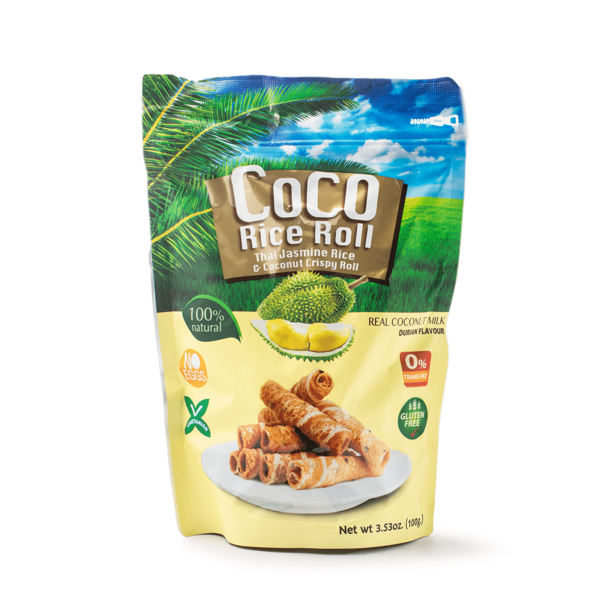 Coco Rice Rolls Durian Flavor 100 g
