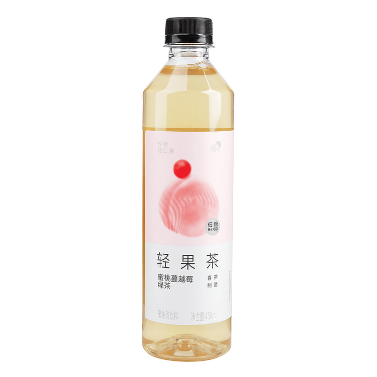 喜茶 轻果茶 蜜桃蔓越莓绿茶果味茶饮料 450 毫升