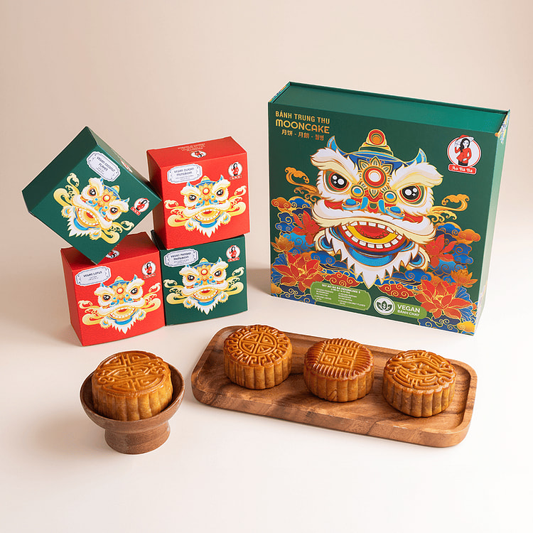 Ao Ba Ba Vegetarian Moon Cake Gift Set, 4pcs 720 g