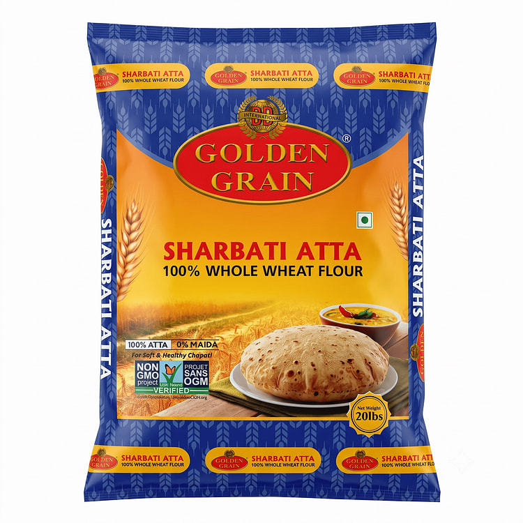 Golden Grain Sharbati Atta/ Wheat Flour 20 lb