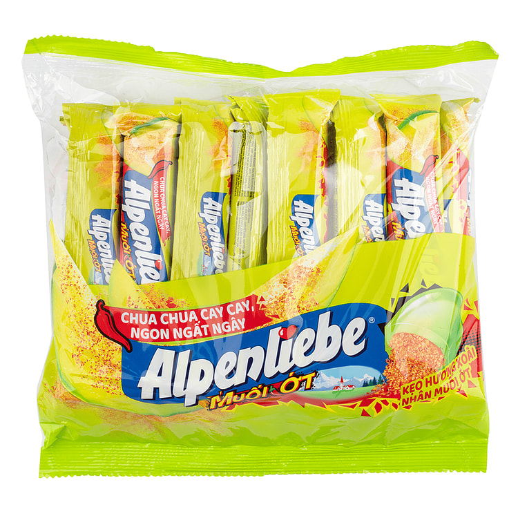 Balas Mastigáveis Alpenliebe Sabor Manga Salgada Picante 16pk