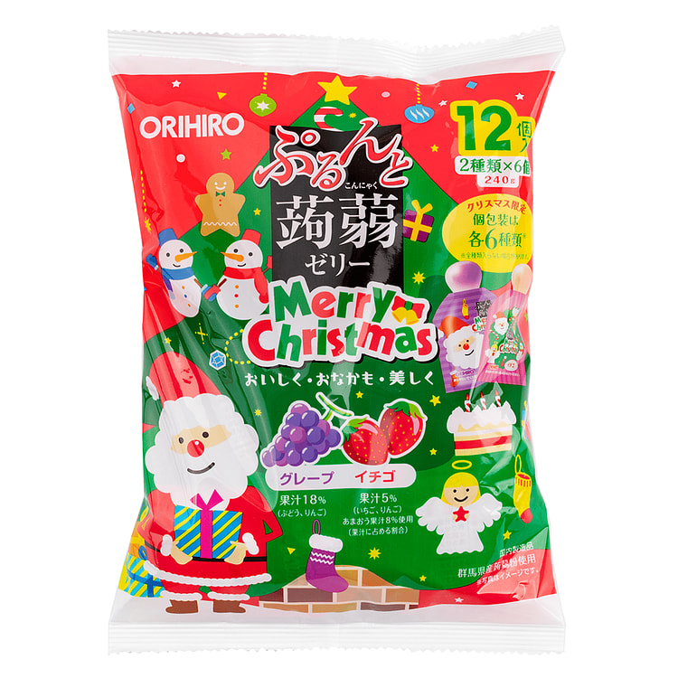 ORIHIRO Christmas Limited Edition Konjac Jelly Grape Strawberry Flavor 240g