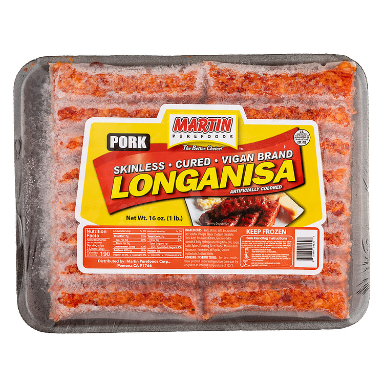 Martin Purefoods Skinless Vigan Pork Longanisa 1 파운드