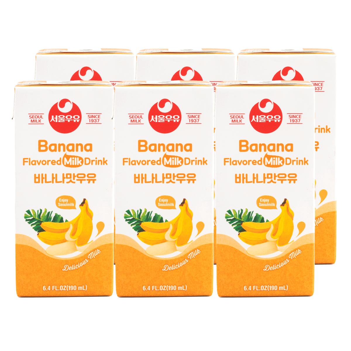 Seoul Milk Banana Flavor Milk 6pk 1140 ml