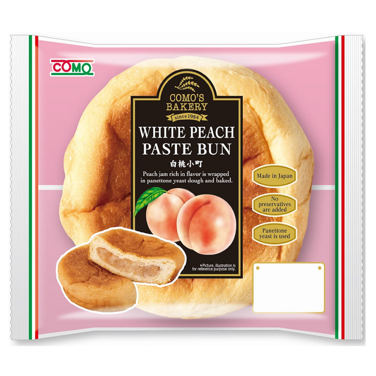Como Bread White Peach Paste Bun 3.25 온스