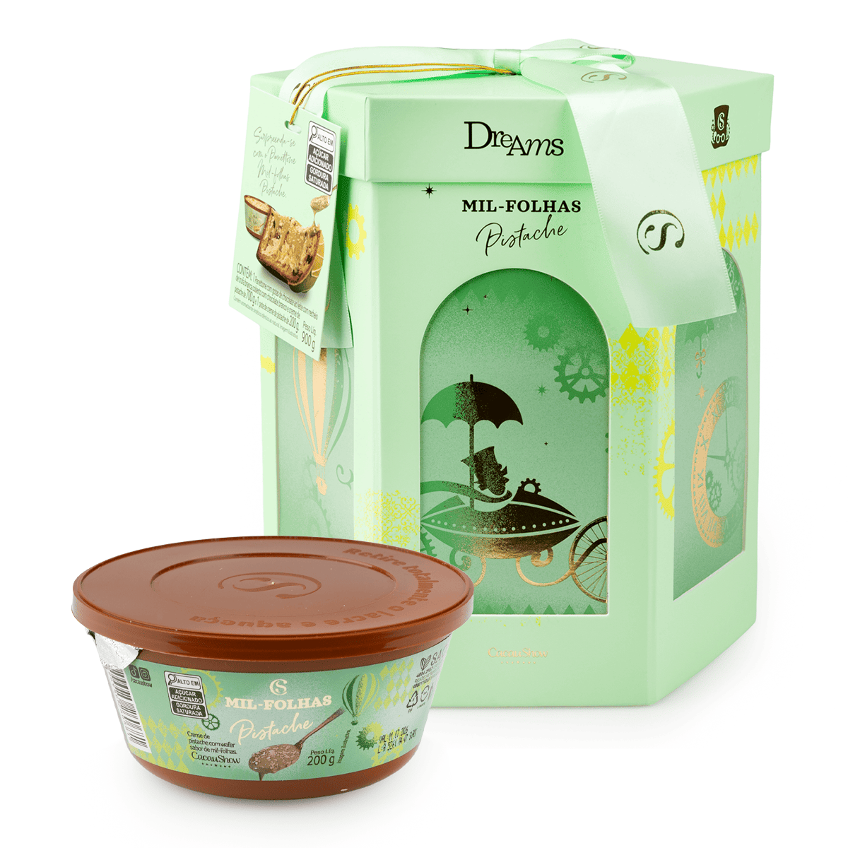 Pistachio Fondue Panettone Cacau Show 900 g