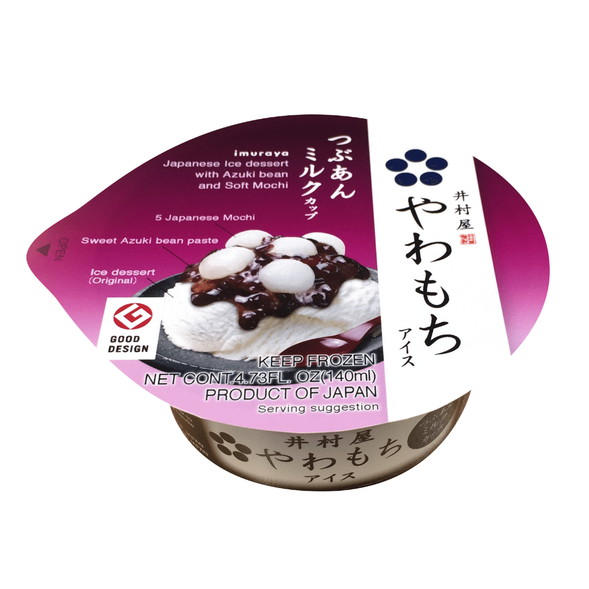 Imuraya Soft Mochi Ice Cream, Red bean and Vanilla flavor 4.73 fl.oz