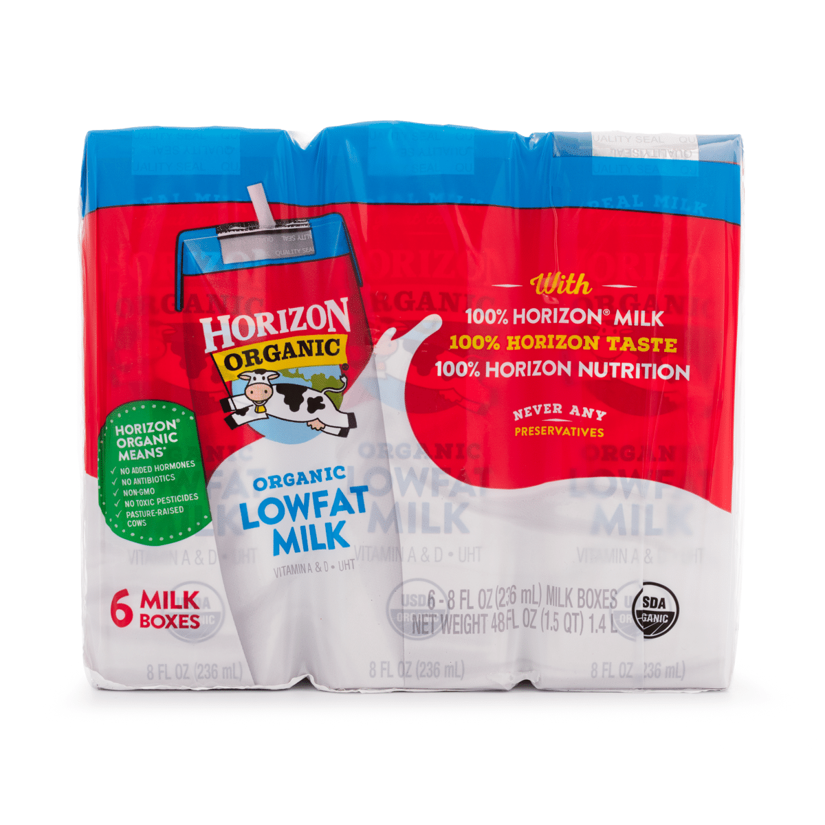 Horizon Organic leche baja en grasa 8 onza(s) líquida(s)*6 unidades