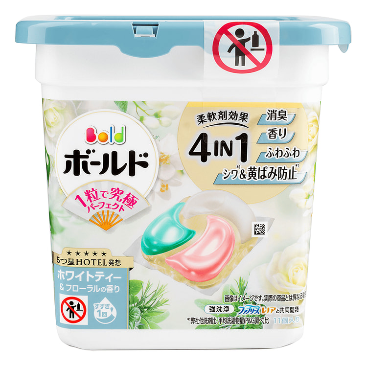 日本宝洁 四合一消臭4D洗衣凝珠 绿色 #清爽花香 11个装 1 份