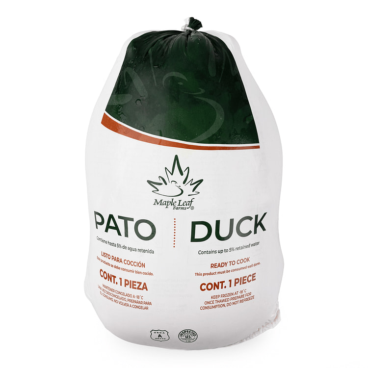 Whole Duck, Head and Feet off Frozen 4.5-5.5 lb