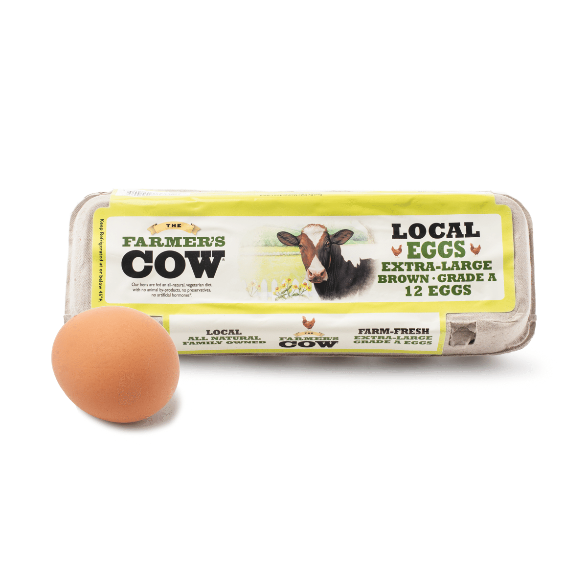 The Farmers Cow Extra Brown Large Eggs 12 count