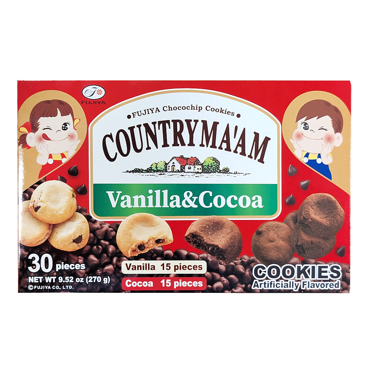 Fujiya Country Ma'am Cookie Vanilla and Cocoa Flavor 9.52 盎司