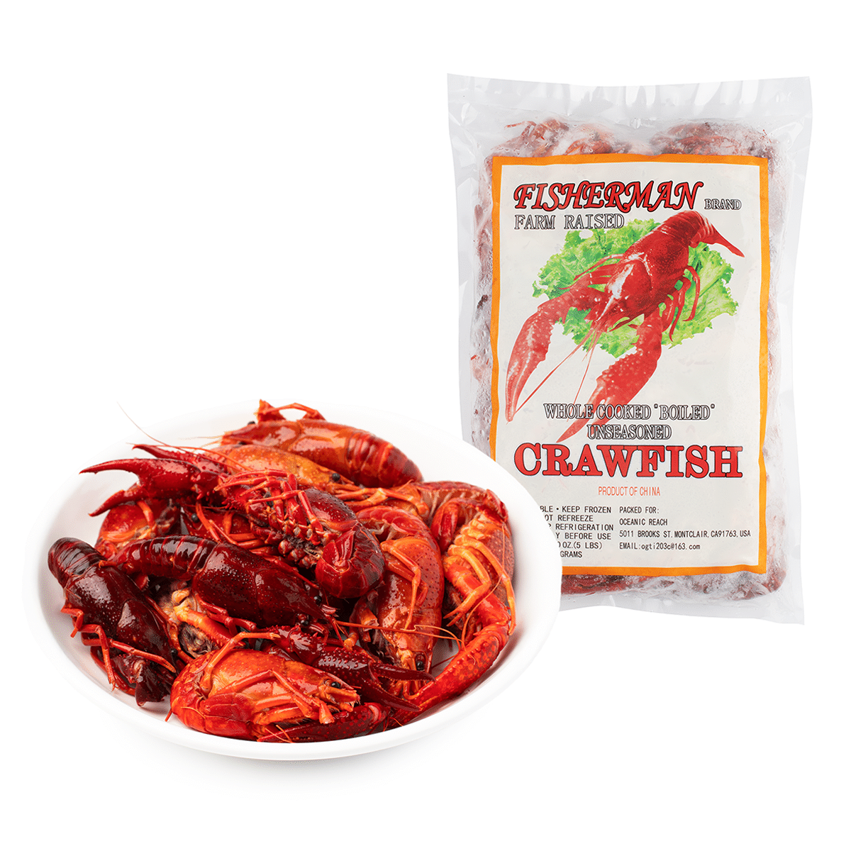Fisherman Unseasoned Jumbo Crawfish U15ct, Frozen 5 lb