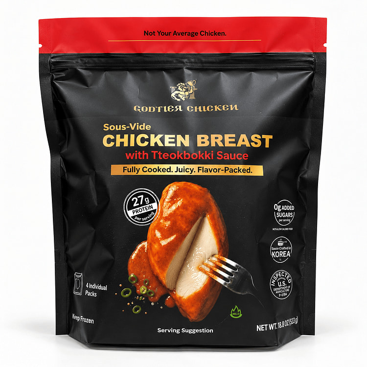 God Tier Chicken Zero Sugar Tteokbokki Flavor 4.7 oz*4 pack