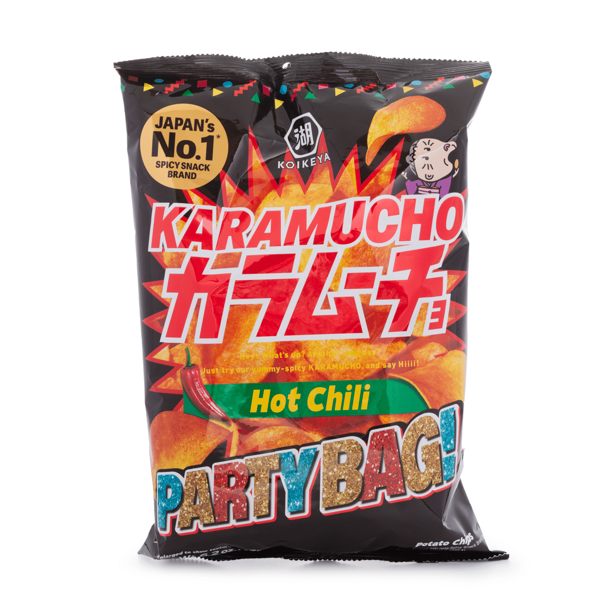 Koikeya Karamucho Potato Chips Hot Chili Party Bag 175 g