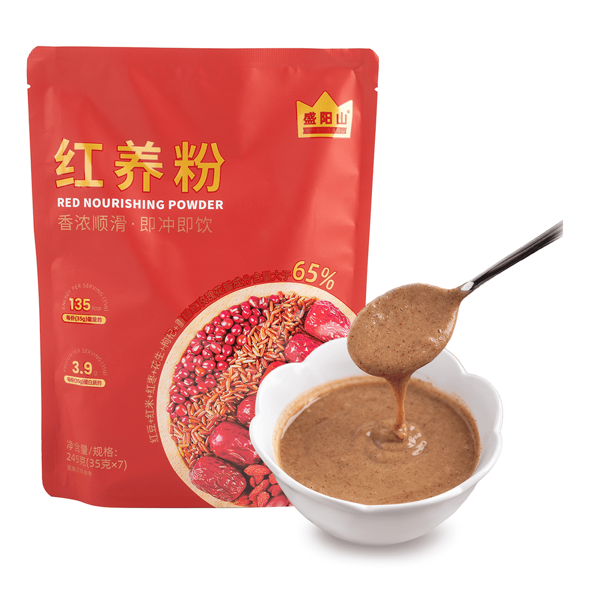 盛阳山 红养粉 红枣/枸杞 营养早晚餐【五红好搭,以红养红】 35G*7包 245 克