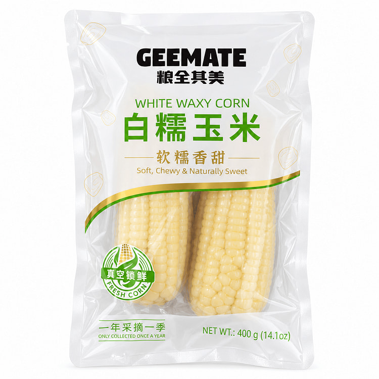 LQQM Fresh White Sweet Waxy Corn 2/Pack 400 g