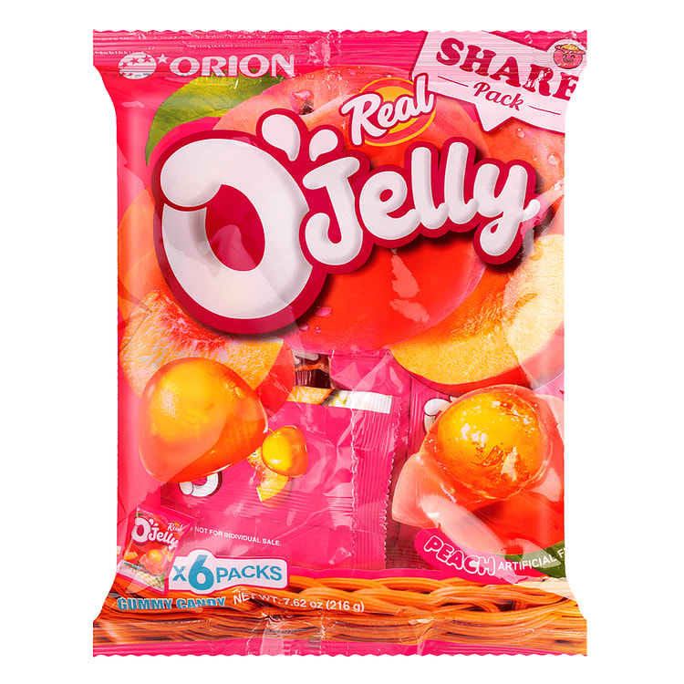 ORION O'JELLY GUMMY CANDY REAL PEACH MULTI-PACK 36 g*6 pack