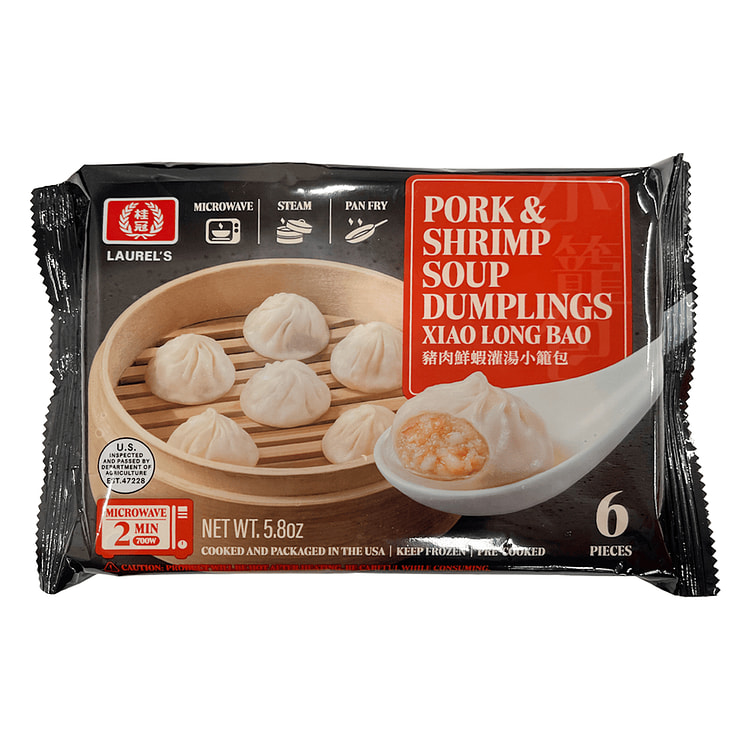 桂冠 猪肉鲜虾灌汤小笼包 6个 165 克