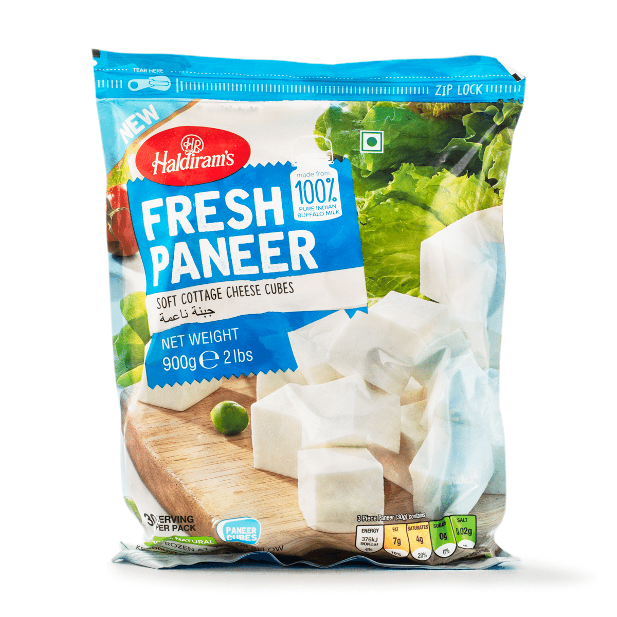 Haldiram's Paneer 900g cubes (Indian Cheese) Frozen 31.7 oz