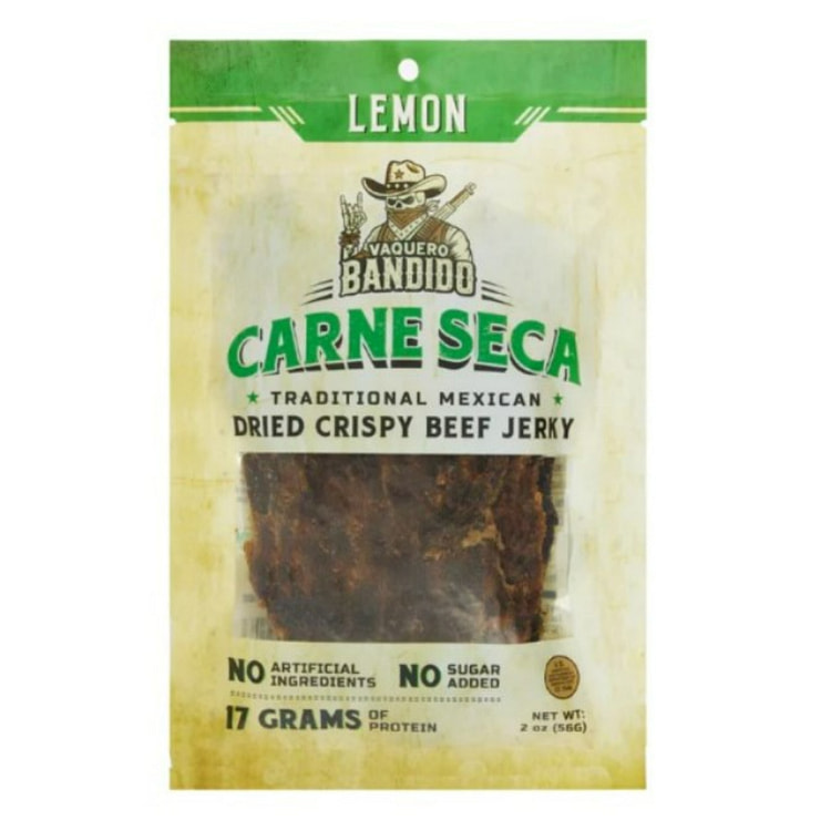 Vaquero Bandido Dried Crispy Beef Jerky Lemon Flavor 2 oz
