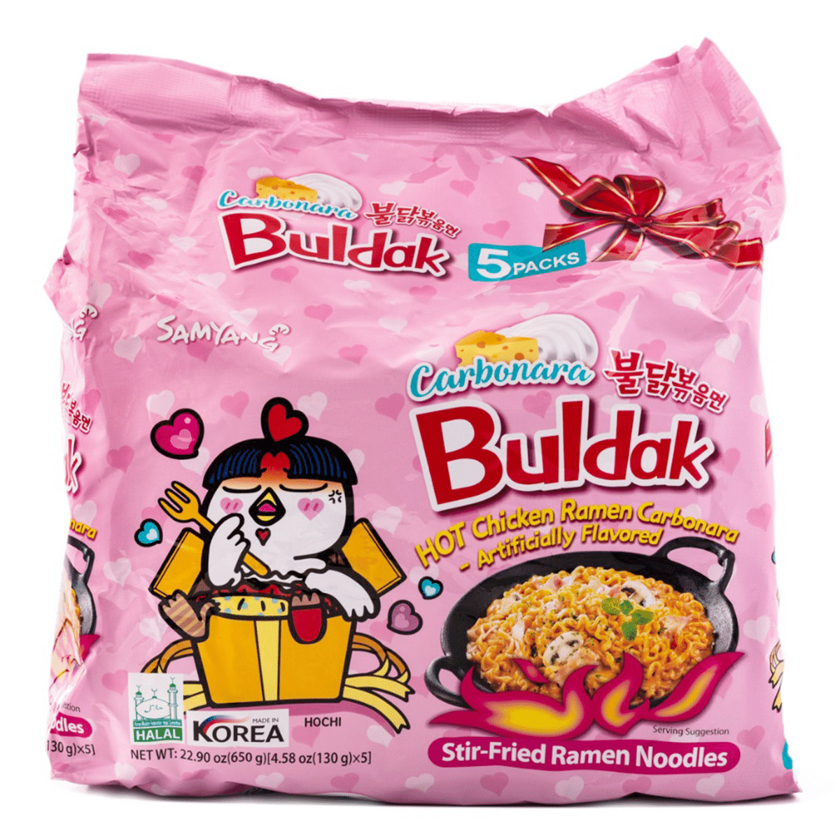 Samyang Buldak Ramen Carbonara Hot Chicken Flavor 4.58 oz*5 each*8 pack
