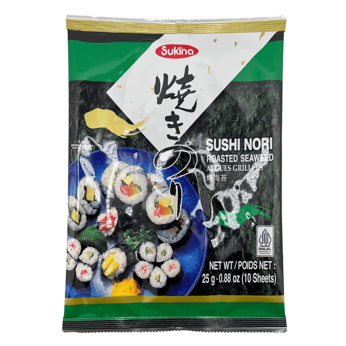 SUKINA Roasted Seaweed (Sushi) 2.5 g*10 unidades