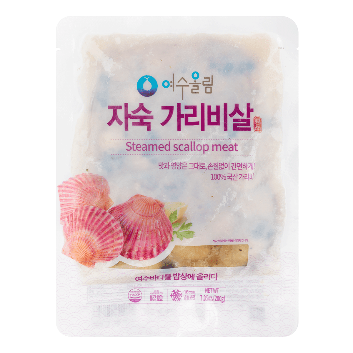 Korean YeoSu Steamed Scallop Meat, Frozen 200 g