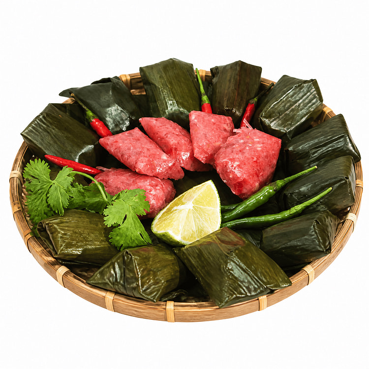 Kim Loan Vietnamese Nem Chua Sausage Wrapped in Banana Leaves, Frozen 9 oz