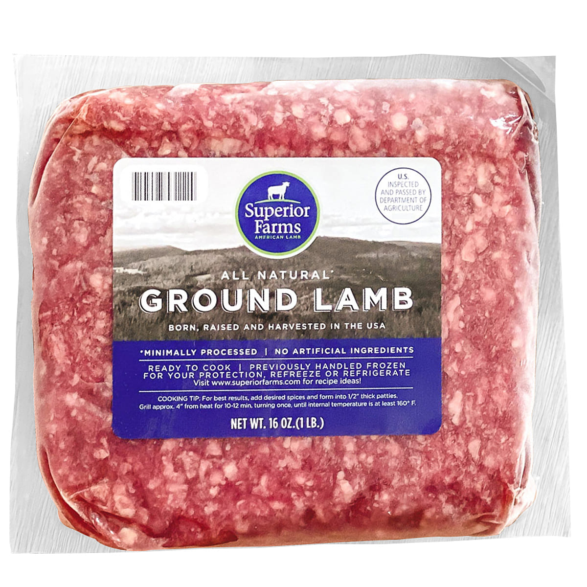 All Natural Ground Lamb Halal 80/20 Frozen 1 lb