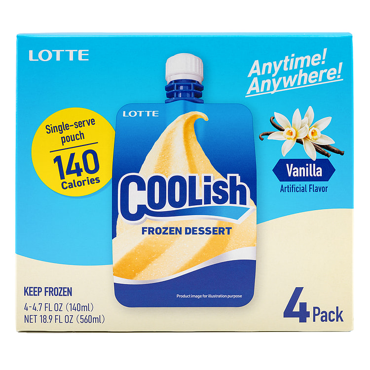 Lotte Coolish Vanilla 4pc 18.9 온스