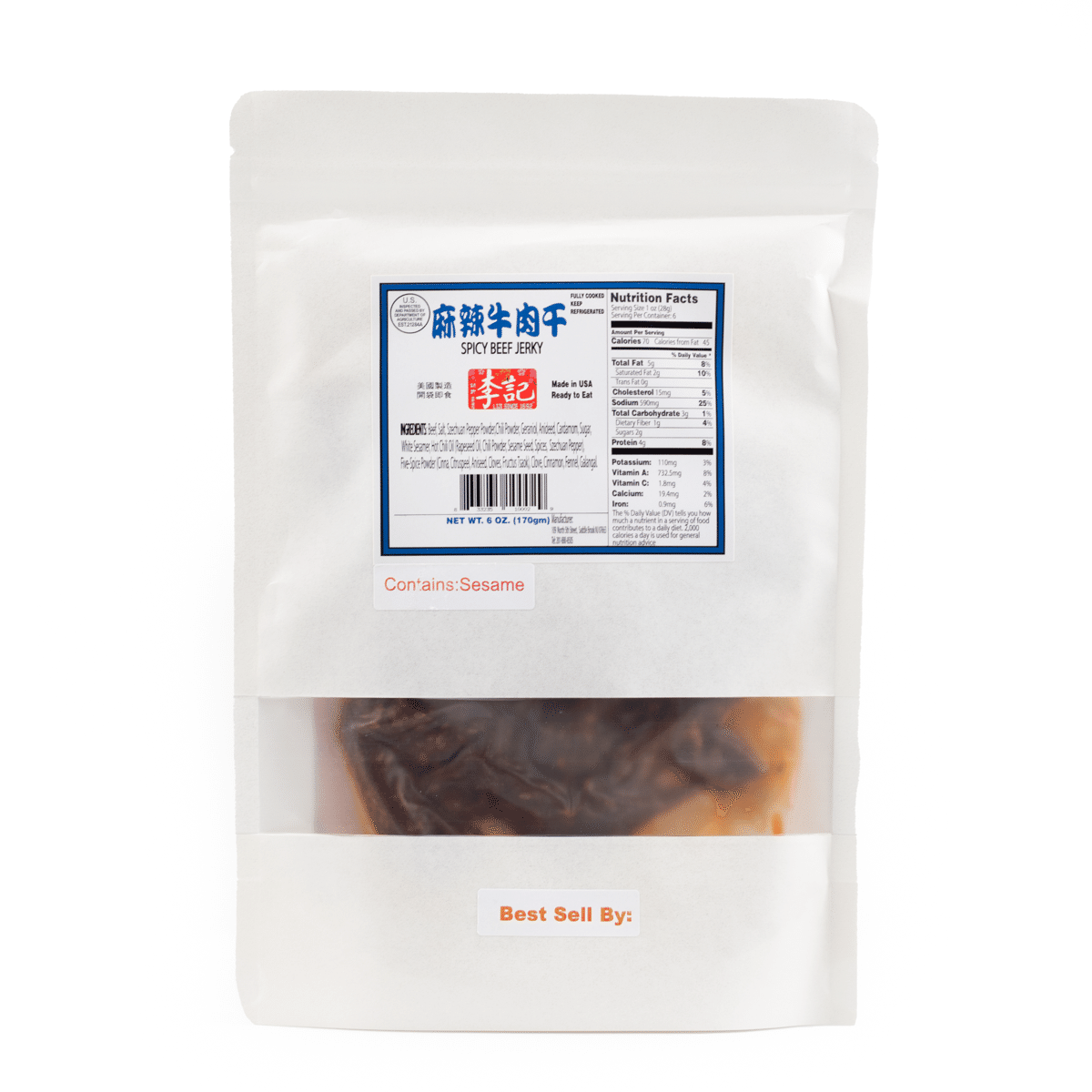 Liji Spicy Beef Jerky 6 oz