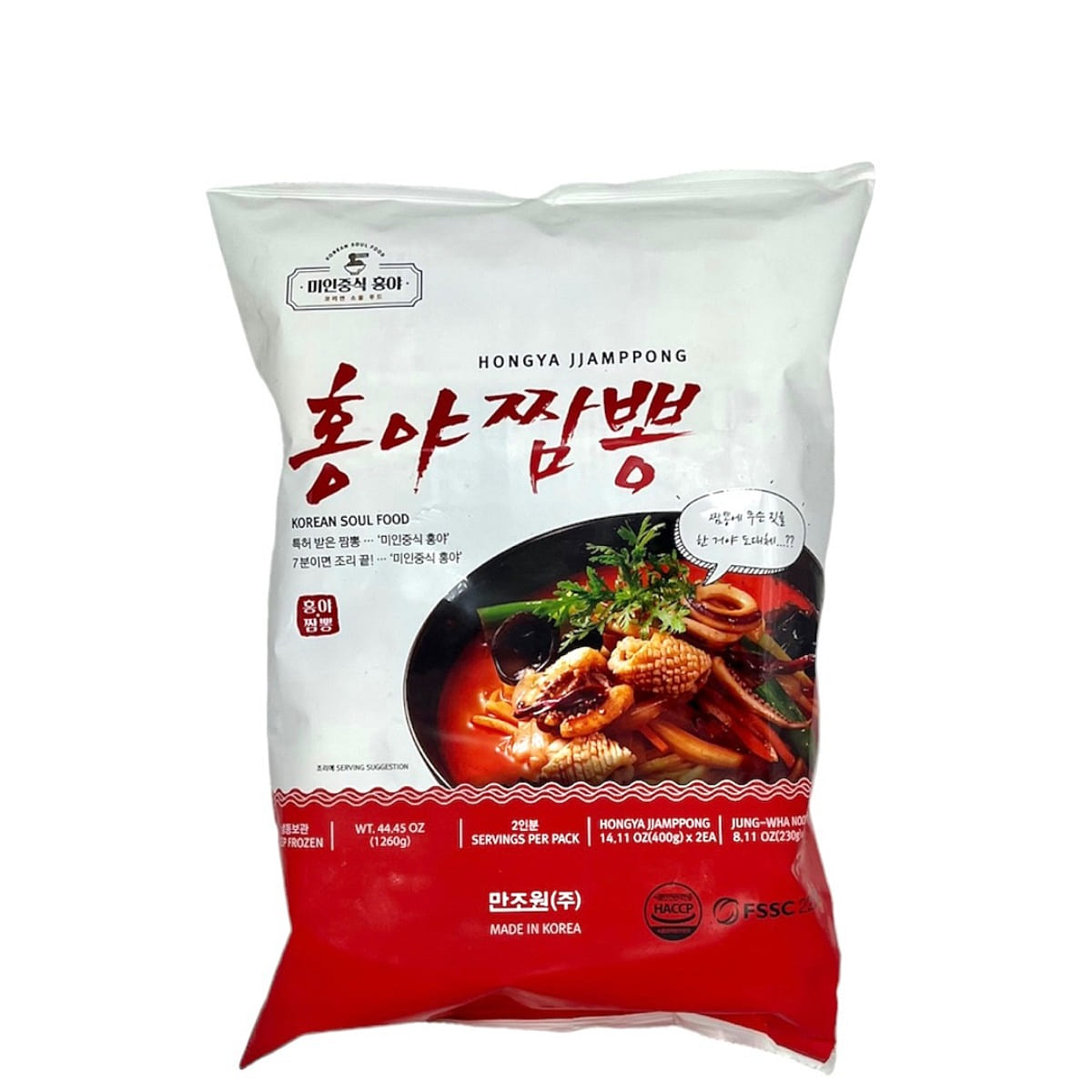 Hongya Jjamppong – Korean Spicy Seafood Noodle Soup, Frozen 1260 g