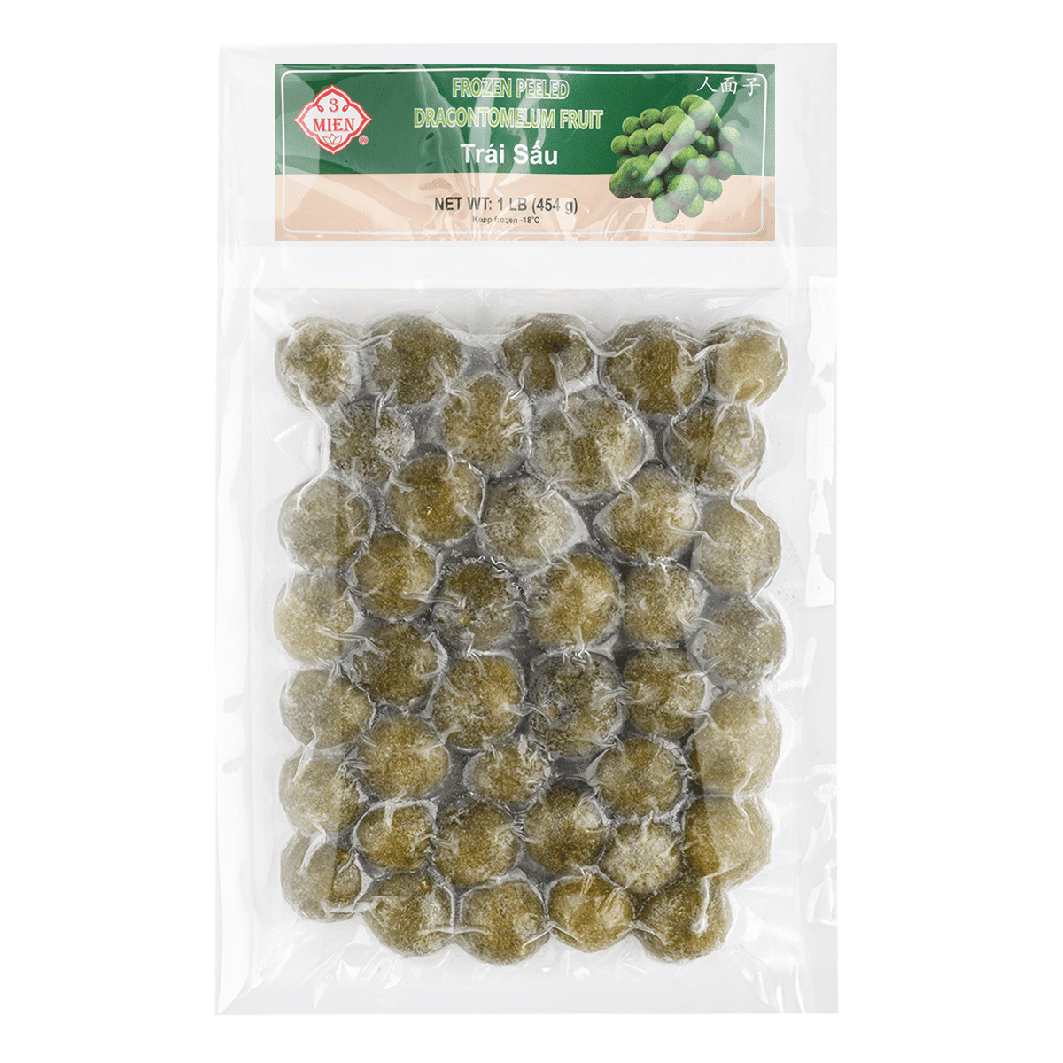 Peeled Dracontomelum Fruit, Frozen 1 lb