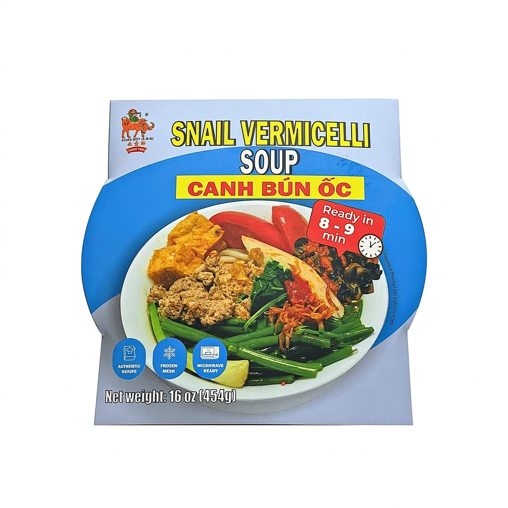 Asian Boy Snail Vermicelli Noodle Soup, Frozen 16 oz