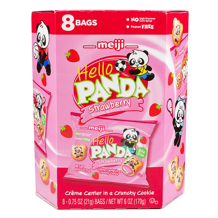 Meiji Biscoitos Hello Panda, Recheio de Morango 6 oz