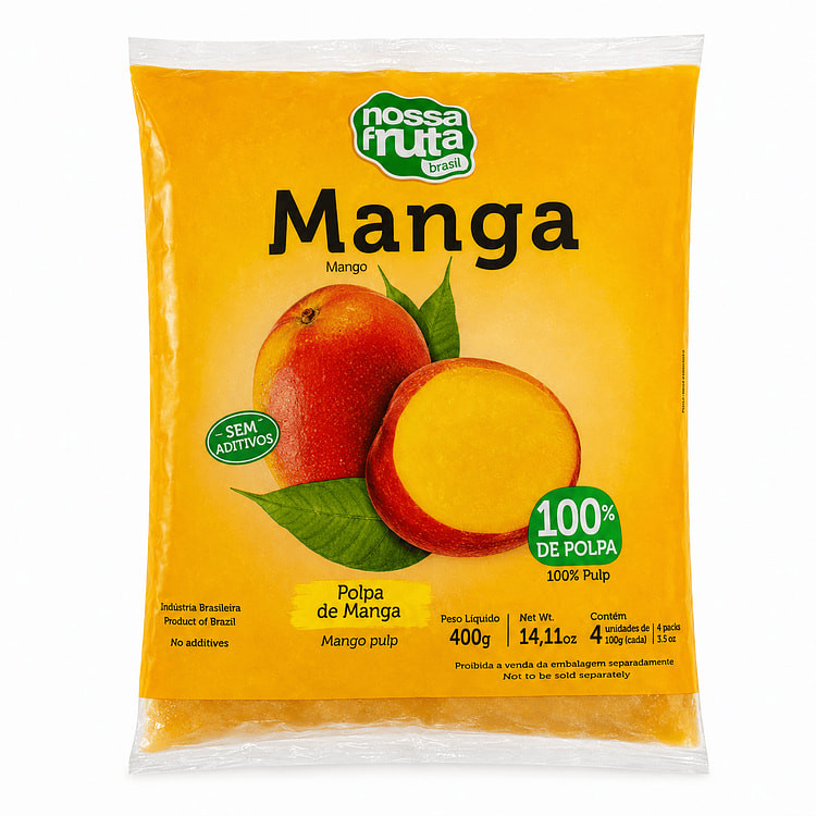 Nossa Fruta Brasil Frozen Mango Pulp 400 g