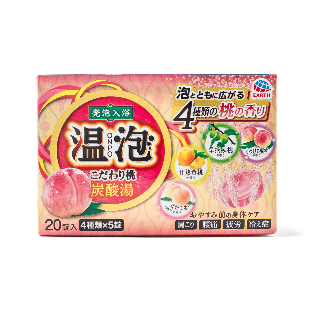 EARTH Bath Tablets Peach 20 Tablets 1 each