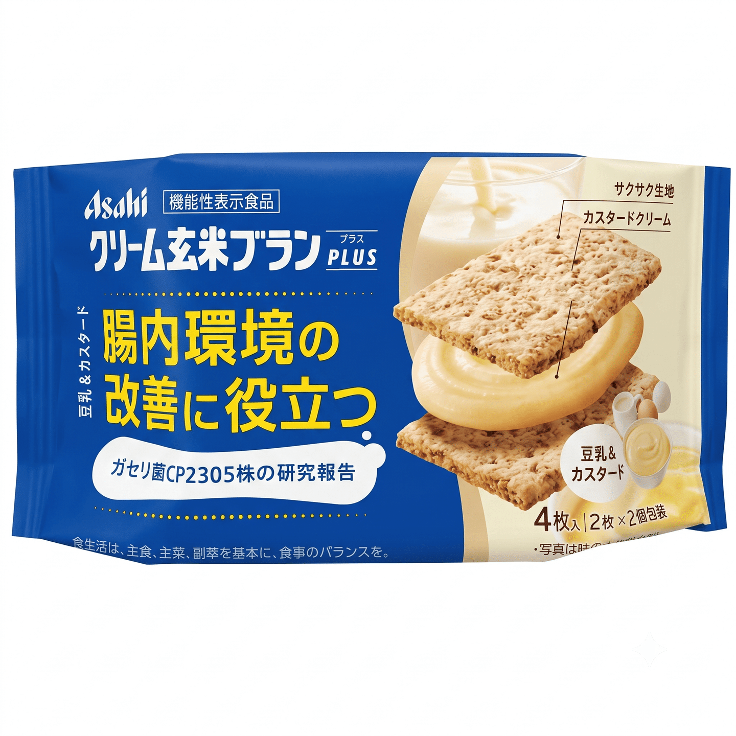 Asahi Cream Genmai Blanc Soy Milk & Custard 80 g