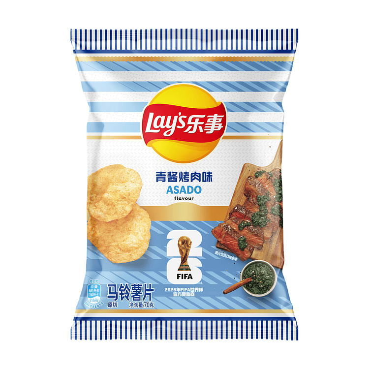 乐事 2026FIFA世界杯限定联名薯片青酱烤肉味 70 克