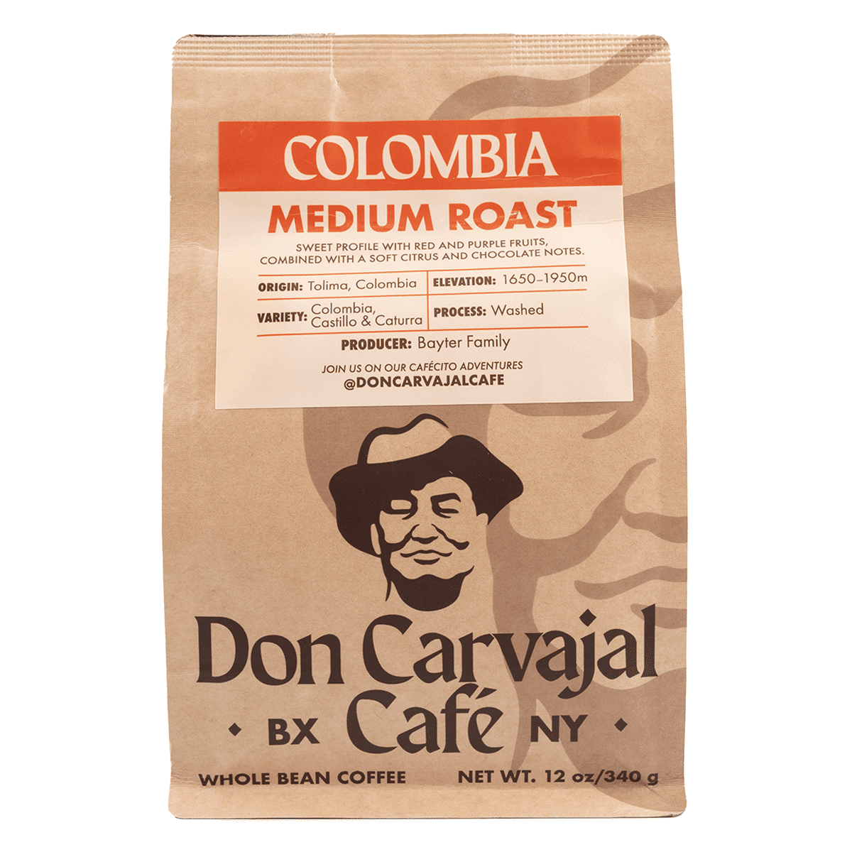 Don Carvajal Café Mezcla Colombiana de Grano Entero 12 onza(s)
