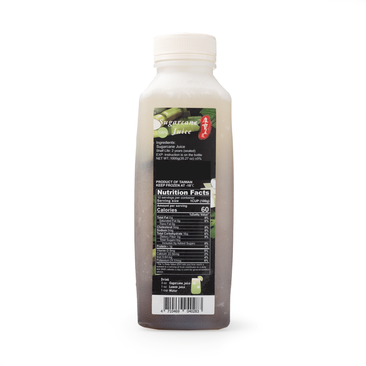 Lecker Frozen Taiwan Sugarcane Juice, 100% Pure, No Sugar Added, Family Size 1000 g