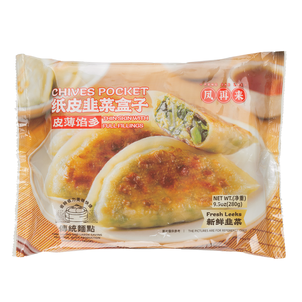 凤再来 纸皮韭菜盒子 冷冻 280 克